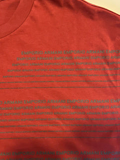 Neu mit Etikett: 160 $ ​​Emporio Armani Rotes Kurzarm-Grafik-T-Shirt Large 6H1T97