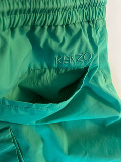 Neu mit Etikett: 280 $ Kenzo Tapered Short Herren-Freizeithose aus weicher Baumwolle in Grün, Größe M