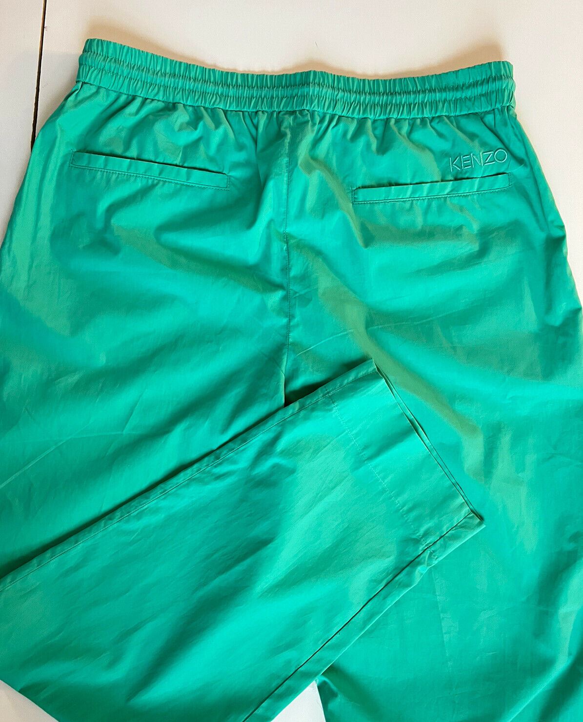 NWT $280 Kenzo Tapered Cropped Men's Green Soft Cotton Casual Pants Medium