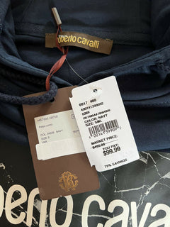 NWT 495 $ Roberto Cavalli Herren-Kapuzenpullover in Marineblau, Größe S 