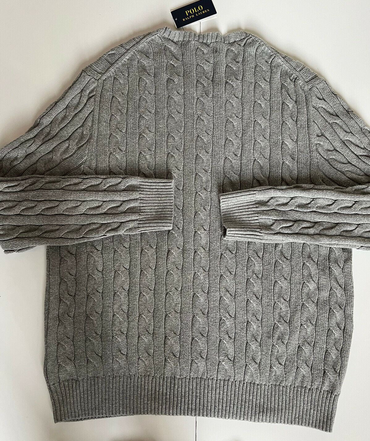 NWT $110 Polo Ralph Lauren Men's Gray Cotton Sweater 2XLTG