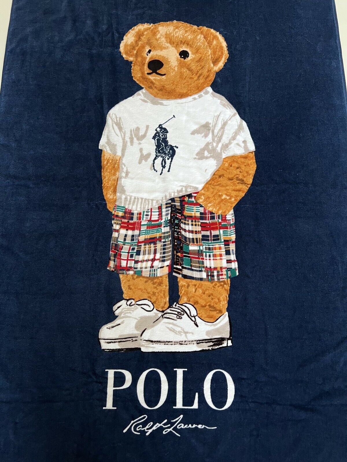 Хлопковое пляжное полотенце Bear от Ralph Lauren Bear, размер 35x66, NWT, 70 долларов США. 