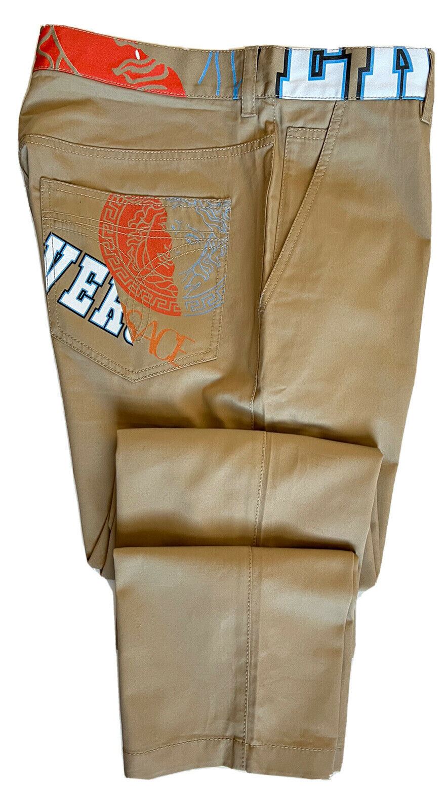 Мужские коричневые брюки Versace NWT 725 долларов США (48 евро), производство Италия A85221