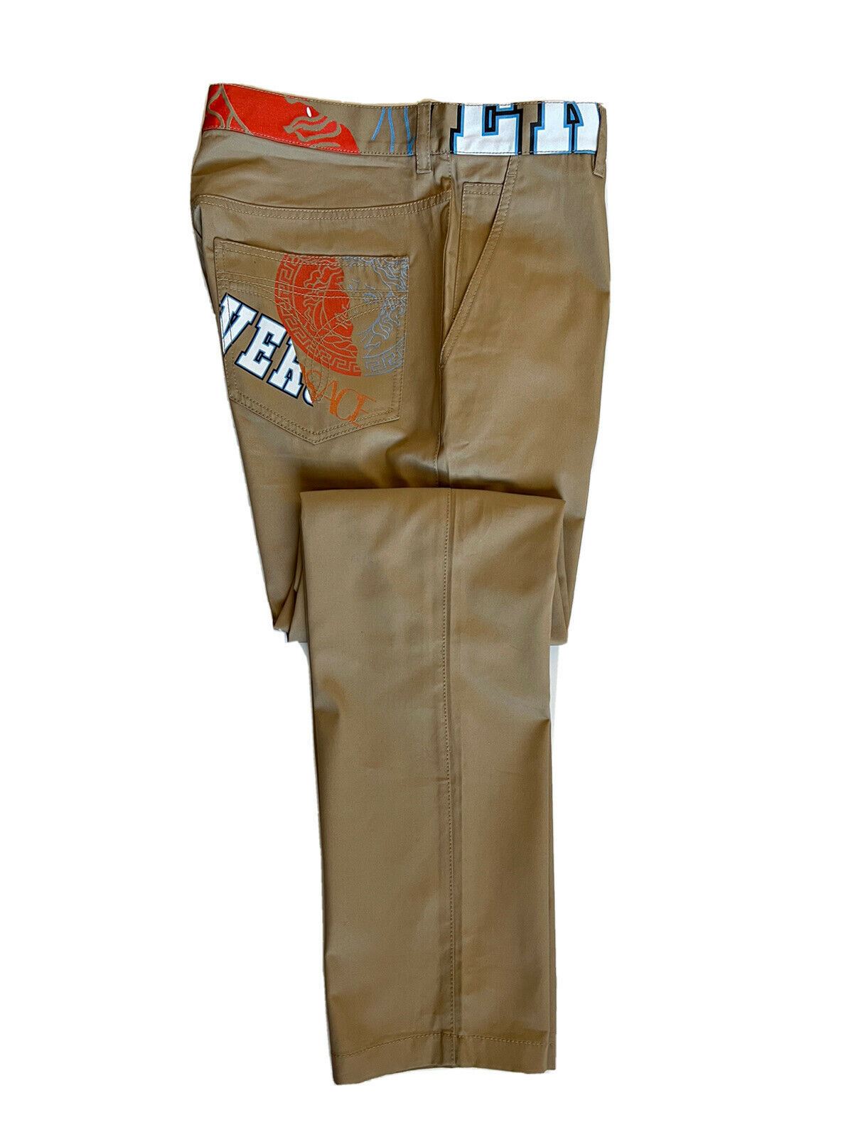 Мужские коричневые брюки Versace NWT 725 долларов США (48 евро), производство Италия A85221