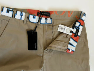Neu mit Etikett: 725 $ Versace Herren-Braunhose 32 US (48 Euro) Hergestellt in Italien A85221