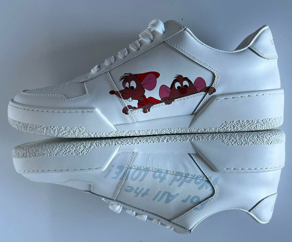 NIB $ 625 Versace Herren-Sneakers aus weißem Leder von Disney, 12 US (45 Euo) DSU7843 
