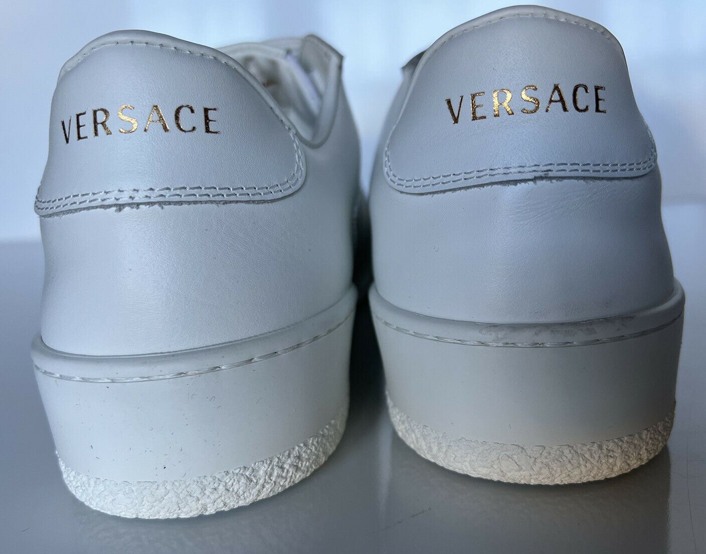 NIB $625 Versace Men's White Leather Disney Sneakers 12 US (45 Euo) DSU7843