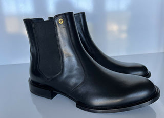 NIB 1125 $ Versace Leder Schwarze Lederstiefeletten 13 US (46 Euro) DSU7868 IT 