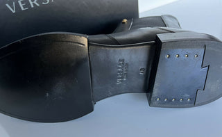 NIB 1125 $ Versace Leder Schwarze Lederstiefeletten 13 US (46 Euro) DSU7868 IT 