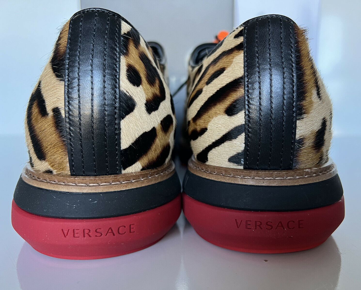 NIB $996 VERSACE Calf Hair Cheetah Men's Shoes 12.5 US (45.5 Eu) Italy 7718