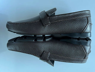 NIB 850 $ VERSACE Herren-Fahrerschuhe aus braunem Leder 7 US (40 Euro) Italien 7087 