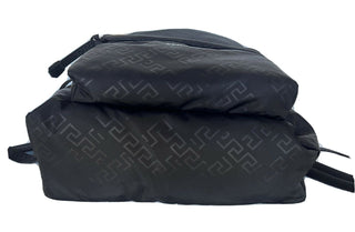 NWT 1050 $ Versace Greek Key Logo Rucksack aus schwarzem Nylon, leicht, Italien DFZ5350