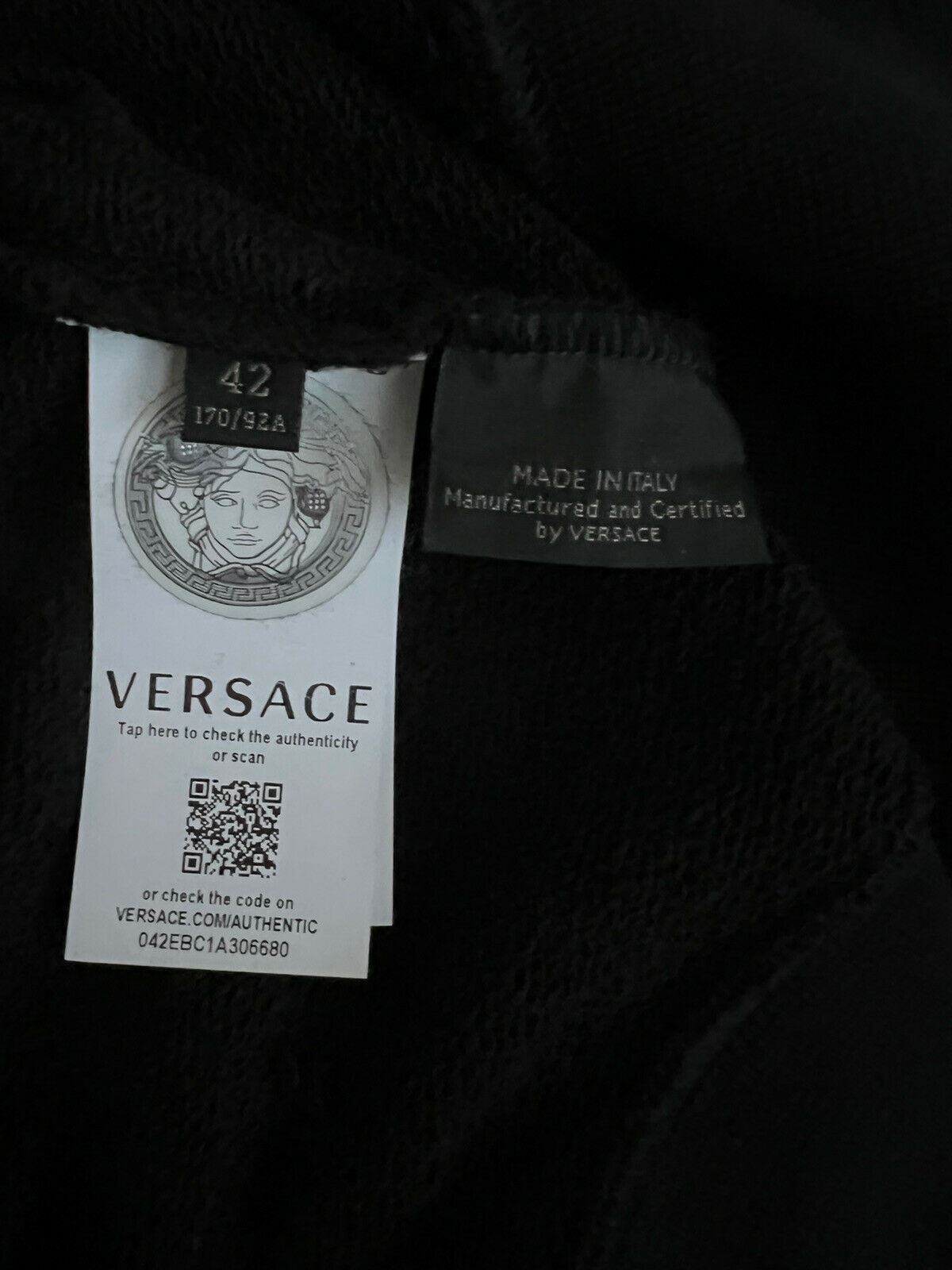 NWT $700 Versace Crewneck Women’s Black Sweater 6 US (42 Euro) Italy 86840