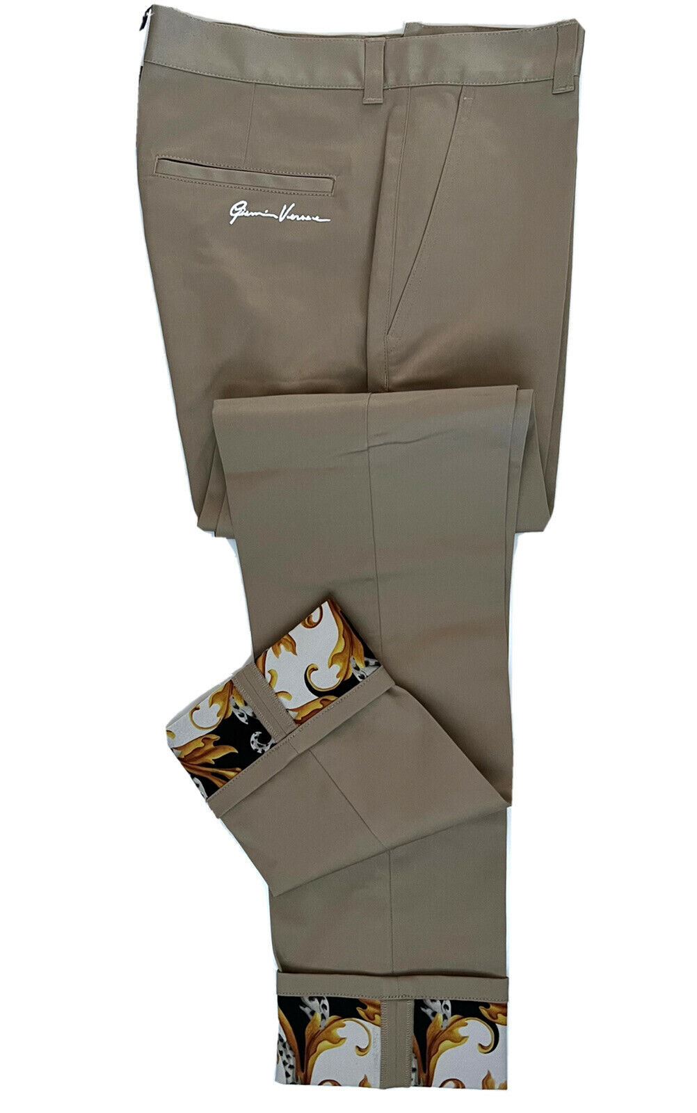 NWT $595 Versace Palazzo Men's Brown Pants 32 US (48 Euro) Made in Italy A87115