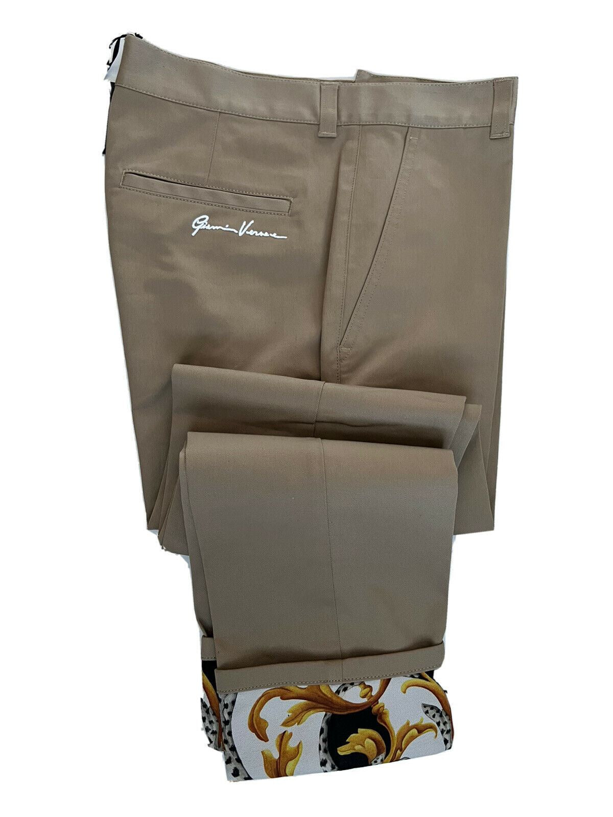 NWT $595 Versace Palazzo Men's Brown Pants 32 US (48 Euro) Made in Italy A87115