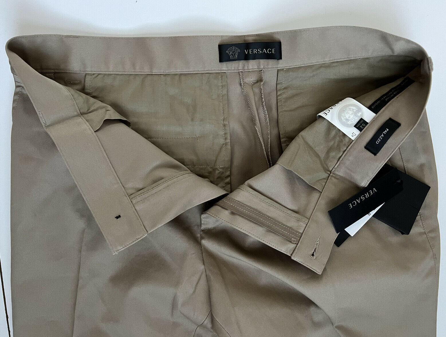 Neu mit Etikett: 650 $ Versace Palazzo Herren-Hose in Braun, 36 US (52 Euro), hergestellt in Italien A85222