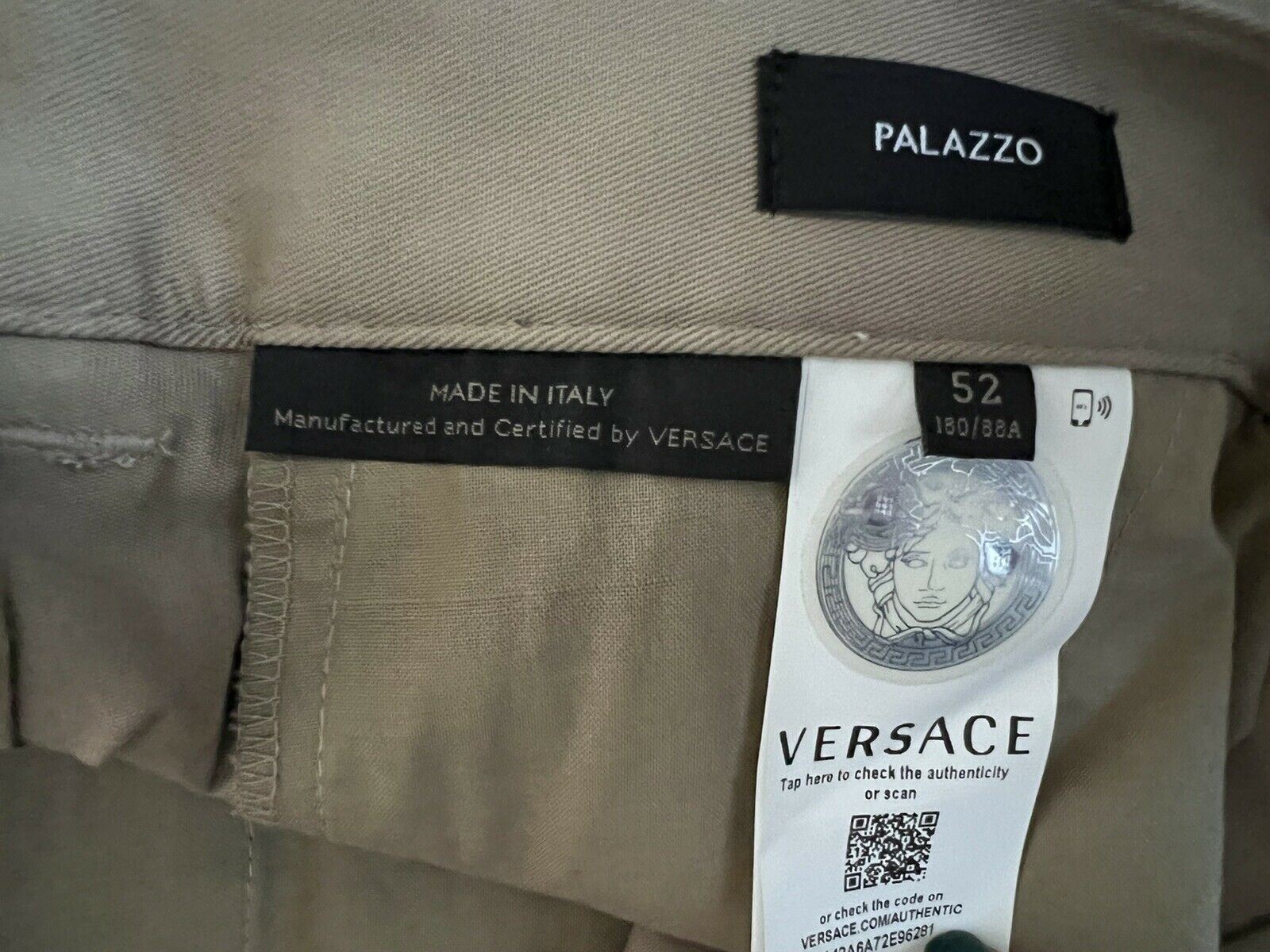 Neu mit Etikett: 650 $ Versace Palazzo Herren-Hose in Braun, 36 US (52 Euro), hergestellt in Italien A85222