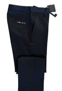 Neu mit Etikett: 650 $ Versace Herren-Hose in Schwarz, 38 US (54 Euro), hergestellt in Italien A84004