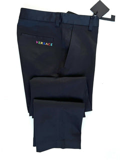 Neu mit Etikett: 650 $ Versace Herren-Hose in Schwarz, 38 US (54 Euro), hergestellt in Italien A84004