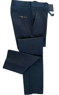 Neu mit Etikett: 650 $ Versace Herren-Hose in Schwarz, 38 US (54 Euro), hergestellt in Italien A84004