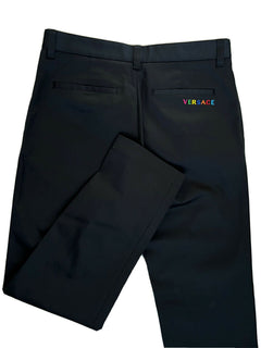 Neu mit Etikett: 650 $ Versace Herren-Hose in Schwarz, 38 US (54 Euro), hergestellt in Italien A84004