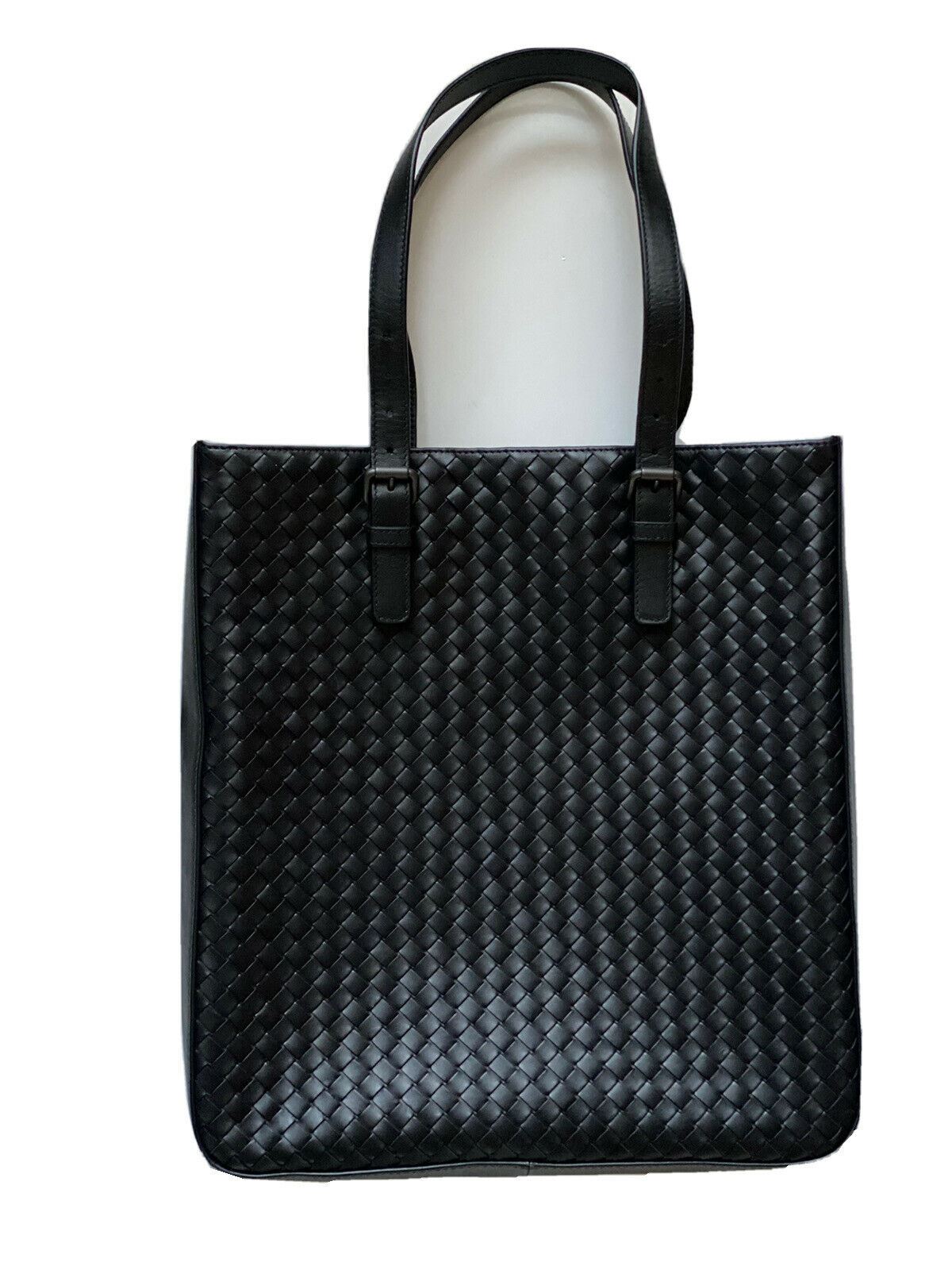 NWT Bottega Veneta Черная кожаная сумка наппа Intrecciato Черная большая сумка, сделано в Италии 
