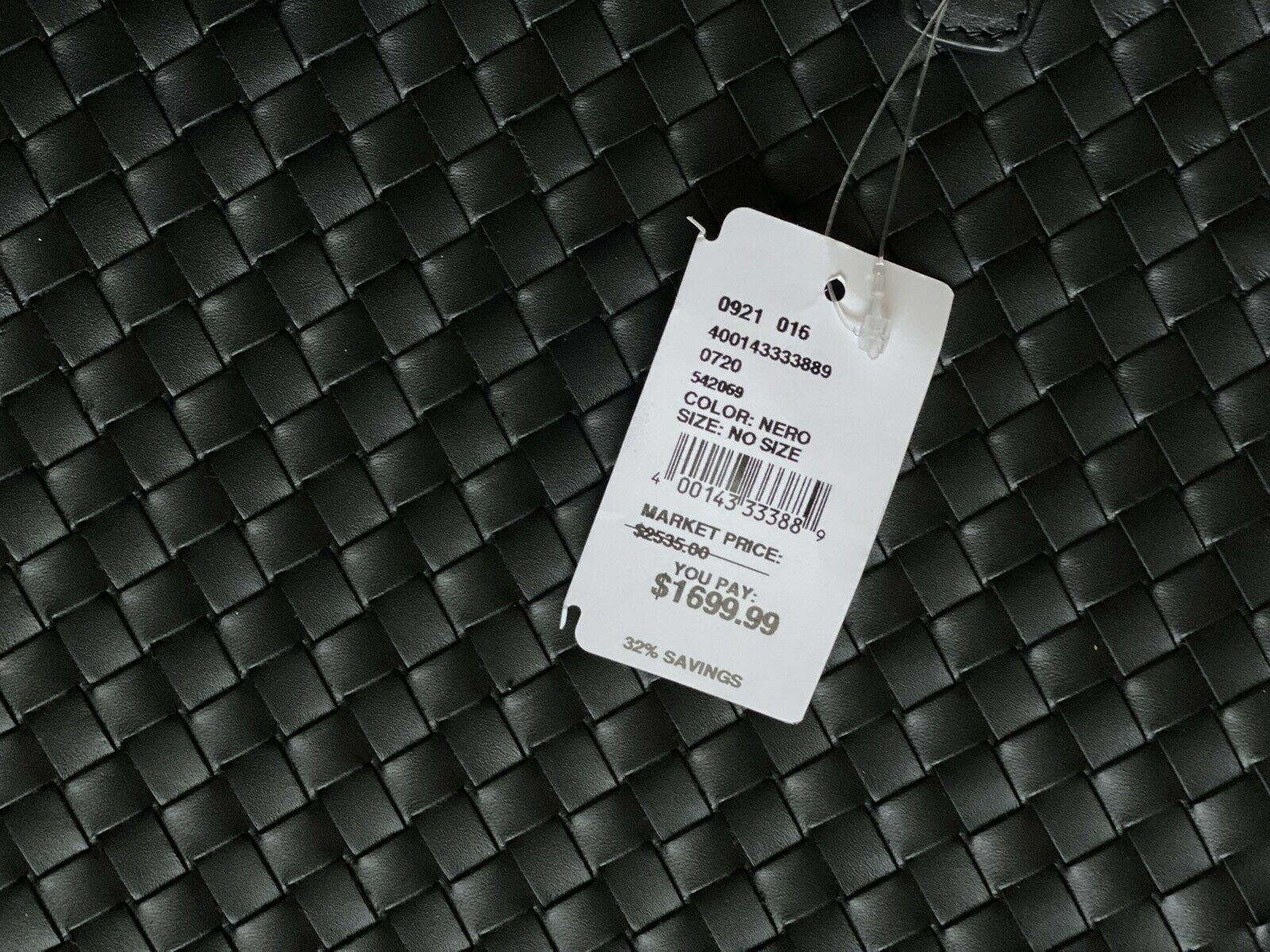 NWT Bottega Veneta Black Intrecciato Nappa Leather Black Tote Bag Made in Italy