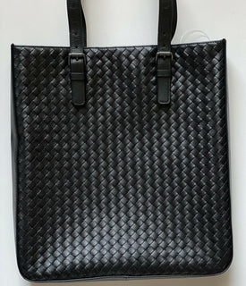 NWT Bottega Veneta Schwarze Einkaufstasche aus schwarzem Intrecciato-Nappaleder, hergestellt in Italien 