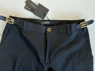 Neu mit Etikett: 725 $ Versace Palazzo Schwarze Herrenhose 34 US (50 Euro) Hergestellt in Italien 87482