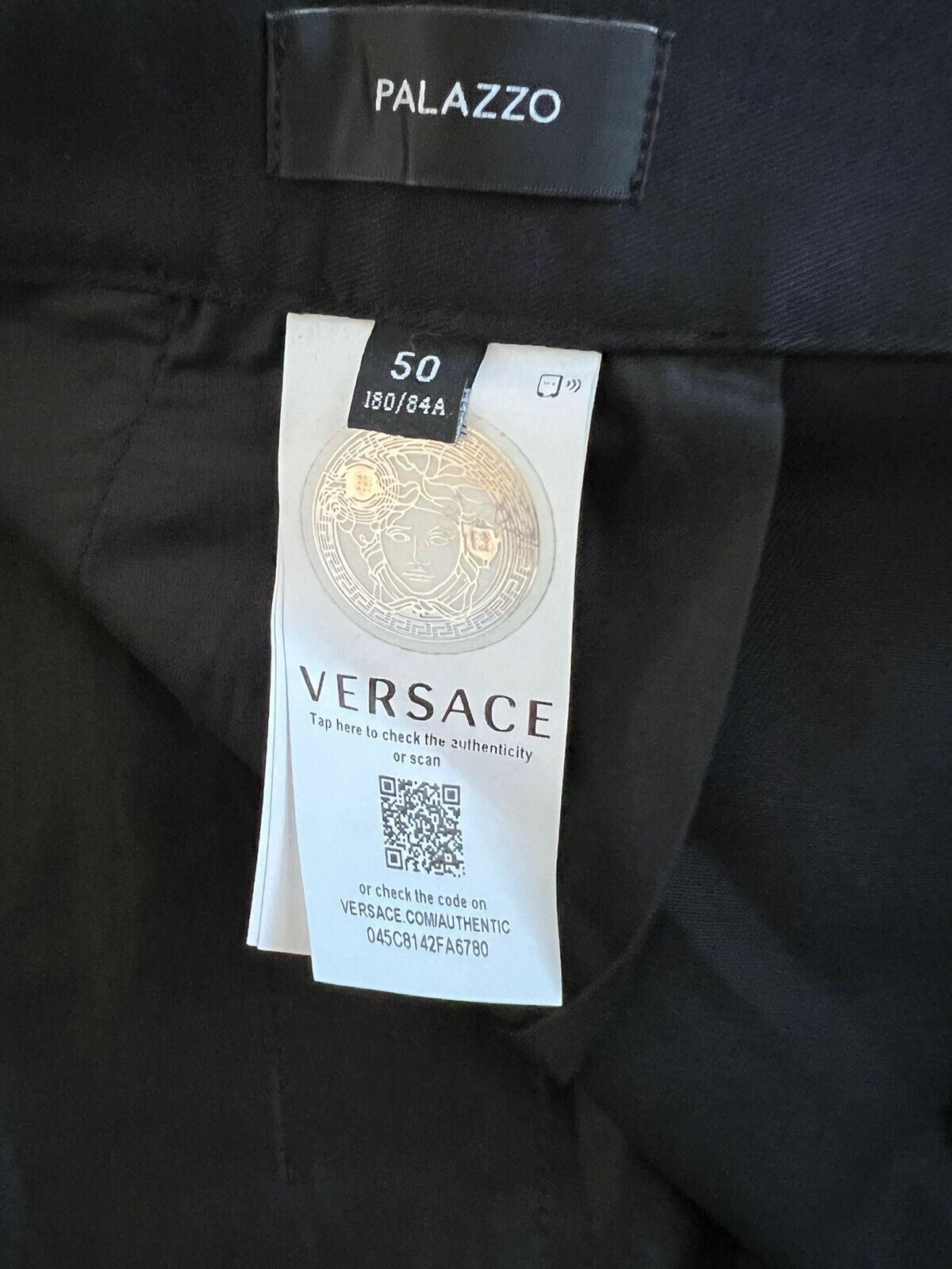 NWT $725 Versace Palazzo Men's Black Pants 34 US (50 Euro) Made in Italy 87482