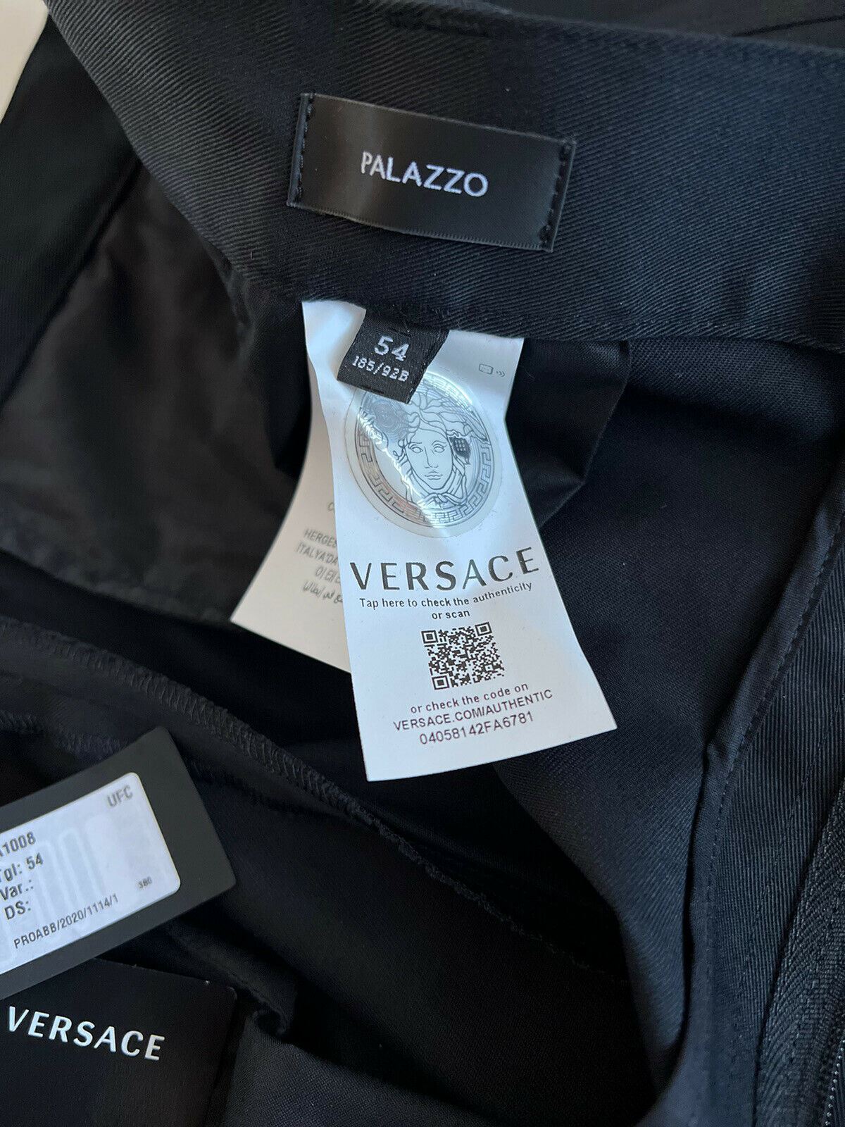 NWT $725 Versace Palazzo Men's Black Pants 38 US (54 Euro) Made in Italy 87482