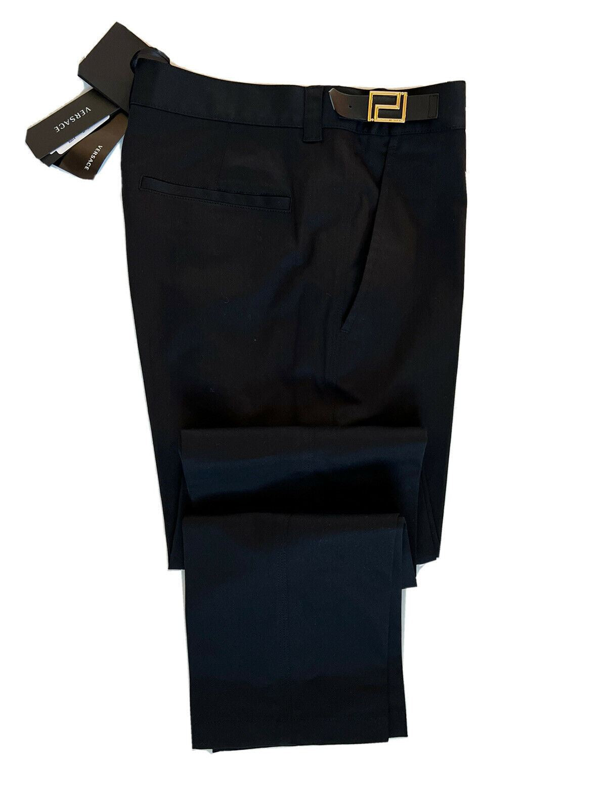 Neu mit Etikett: 725 $ Versace Palazzo Schwarze Herrenhose 40 US (56 Euro) Hergestellt in Italien 87482