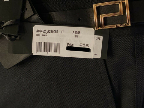 NWT $725 Versace Palazzo Men's Black Pants 40 US (56 Euro) Made in Italy 87482