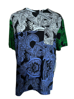 Neu mit Etikett: 600 $ Versace-Print-Grafik-T-Shirt mit Rundhalsausschnitt 4XL, hergestellt in Italien 79235