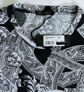 Neu mit Etikett: 600 $ Versace-Print-Grafik-T-Shirt mit Rundhalsausschnitt 4XL, hergestellt in Italien 79235