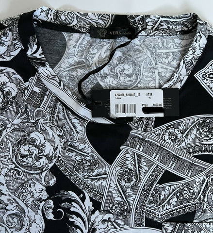 NWT $600 Versace Print Graphic Crew Neck T-Shirt 4XL Made In Italy 79235