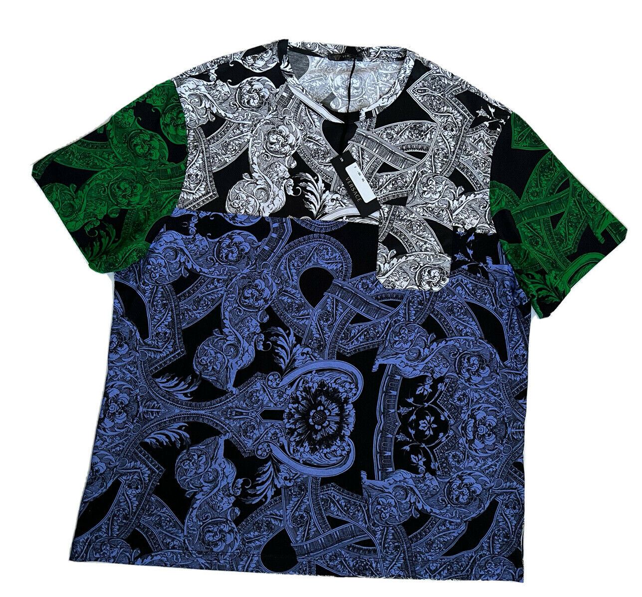 Neu mit Etikett: 600 $ Versace-Print-Grafik-T-Shirt mit Rundhalsausschnitt 4XL, hergestellt in Italien 79235