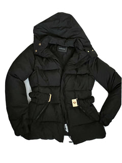 NWT 1195 $ Versace Damen-Daunenparkajacke in Schwarz 4 US (40 Euro) A88779S Italien 