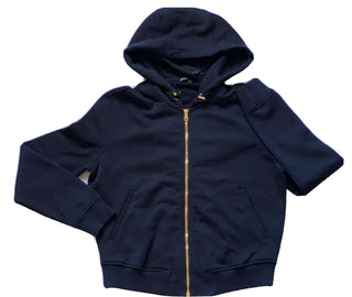 Neu mit Etikett: 1200 $ Versace Schwarzer Kapuzenpullover für Damen 4 US (40 Euro) Hergestellt in Italien 86812