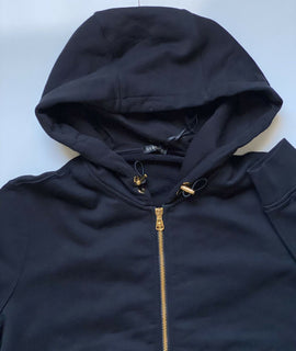 Neu mit Etikett: 1200 $ Versace Schwarzer Kapuzenpullover für Damen 4 US (40 Euro) Hergestellt in Italien 86812