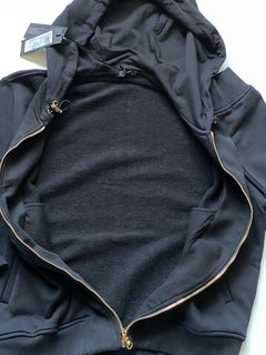 Neu mit Etikett: 1200 $ Versace Schwarzer Kapuzenpullover für Damen 4 US (40 Euro) Hergestellt in Italien 86812
