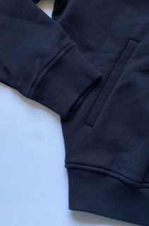 Neu mit Etikett: 1200 $ Versace Schwarzer Kapuzenpullover für Damen 8 US (44 Euro) Hergestellt in Italien 86812