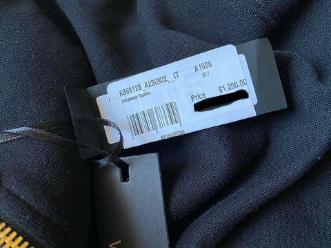 NWT $1200 Versace Womens Black Hoodie Sweater 8 US (44 Euro) Made in Italy 86812