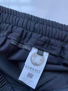 Neu mit Etikett: 595 $ Versace Herrenhose aus schwarzer Wolle, Größe 36 US (52 Euro), hergestellt in Italien A83072 