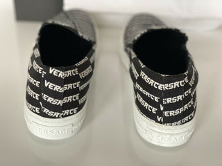 NIB VERSACE Herren-Sneaker aus schwarzem und weißem Nylon, 11 US (44 Eu), hergestellt in Italien 