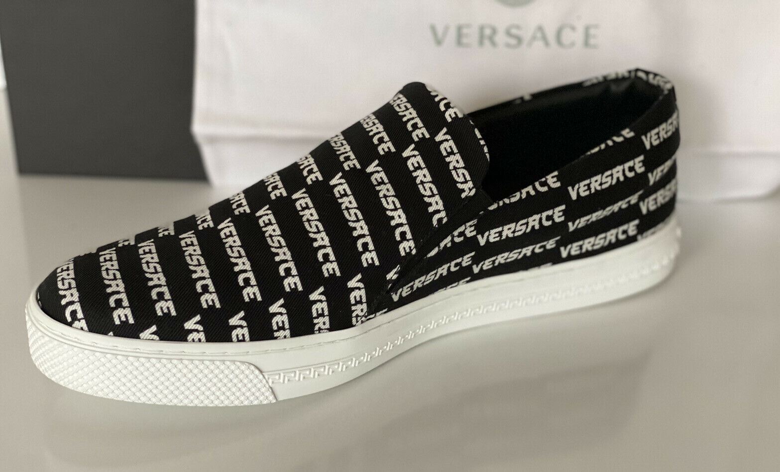 NIB VERSACE Herren-Sneaker aus schwarzem Nylon, 12 US (45 Eu), hergestellt in Italien 