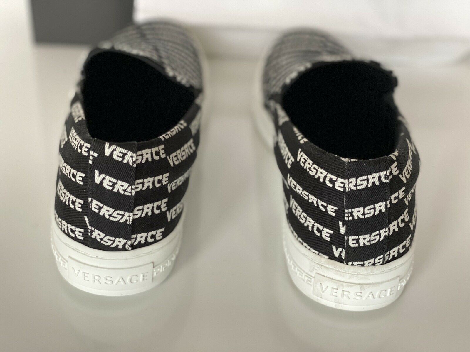 NIB VERSACE Herren-Sneaker aus schwarzem Nylon, 12 US (45 Eu), hergestellt in Italien 
