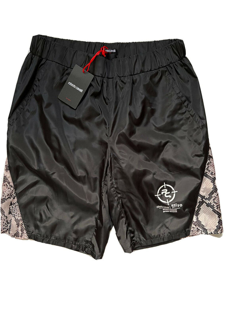 Neu mit Etikett: 440 $ Roberto Cavalli Herren-Badeshorts in Schwarz, Größe 2XL