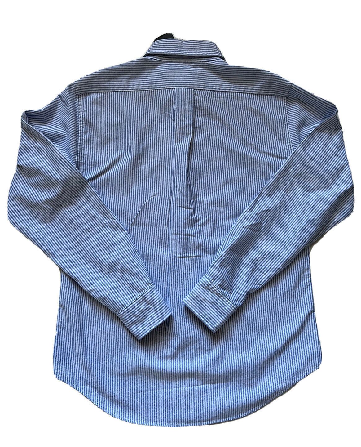 NWT $89 Ralph Lauren Мужская классическая рубашка классического кроя в бело-синюю полоску, маленькая