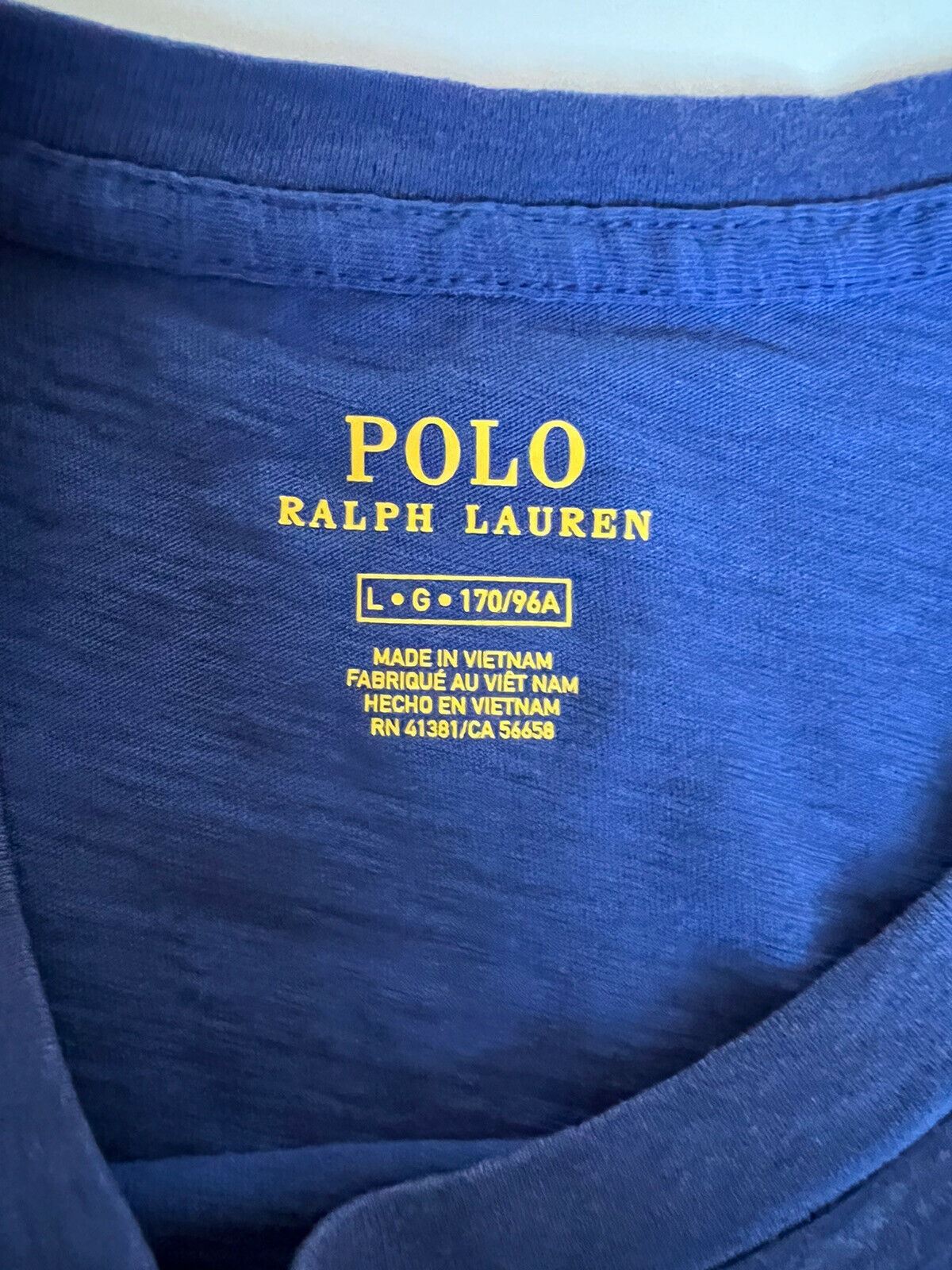 Neu mit Etikett: 98 $ POLO Ralph Lauren Damen-Kurzarm-T-Shirt Royal Navy Large 